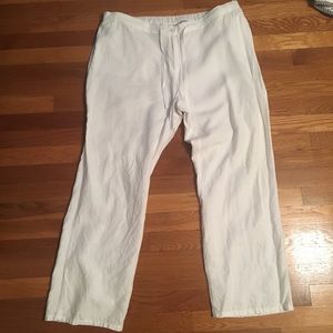 Women’s Boden White Linen Pants Size 14R